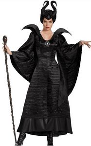 F1666Maleficent Deluxe Christening Black Gown Adult Plus Costume